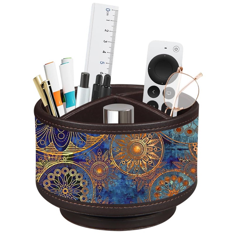 BIBELUN Pen Holder for Desk Organizers and Accessories  360 Swivel TV Remote Control Holder for Table  Nightstand Organizer Caddy for Office Supplies/ Media Controllers  Bedside Decorations for Living Room - Image 1